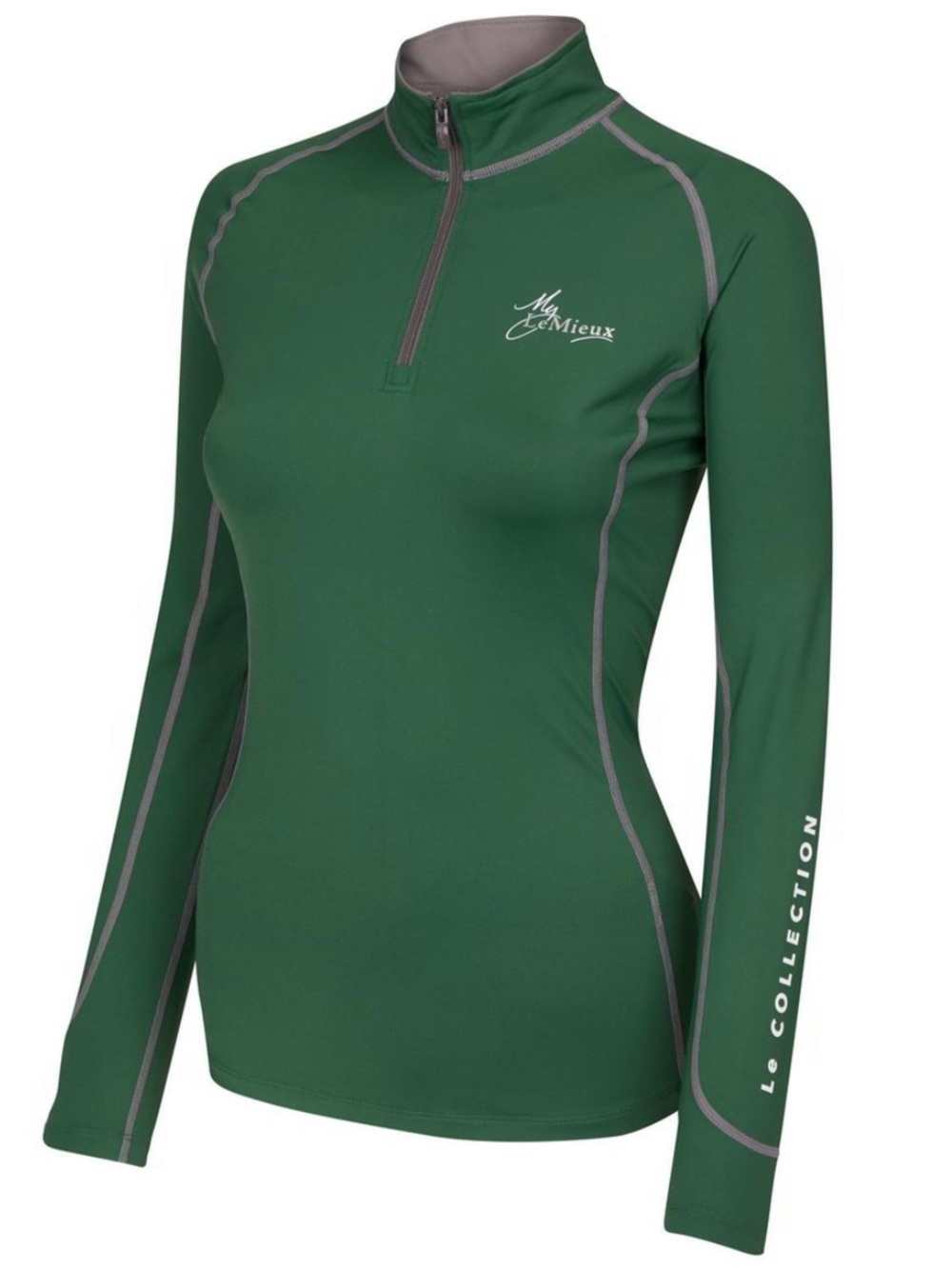 LeMieux Women's Hunter Green Long Sleeve Base Layer Half-Zip Top Size L
